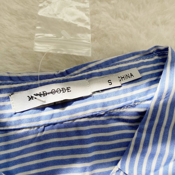 Mind Code NWOT Women's Sleeveless Stripes Tunic Shirt, Blue, Size S/L - Picture 3 of 11